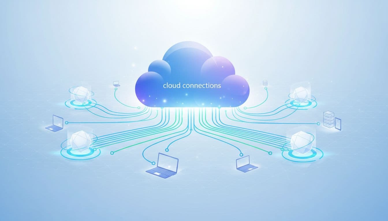 Zscaler Pricing in 2026: What Zero Trust Buyers Should Expect 1 Glowing data lines connect secure digital nodes within a minimalist cloud infrastructure.