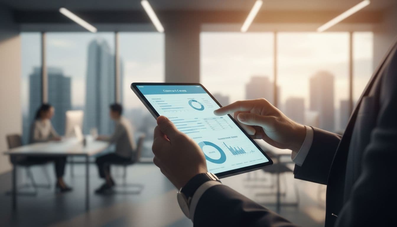 Zscaler Pricing in 2026: What Zero Trust Buyers Should Expect 2 A professional examines complex financial documents on a tablet within a modern office setting.