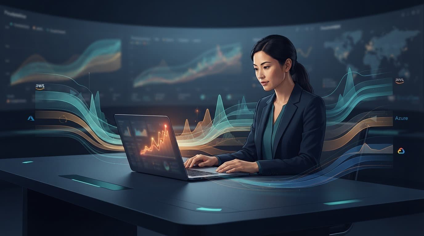 Cloud Cost Anomaly Detection Tools Compared for 2026 1 A FinOps professional reviews cloud spending patterns on a laptop at a dark desk.