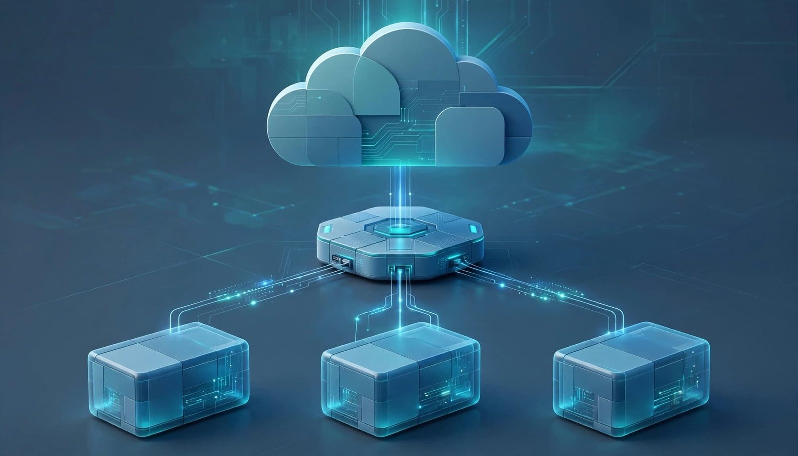 Three container nodes connect to an API gateway and cloud control plane.